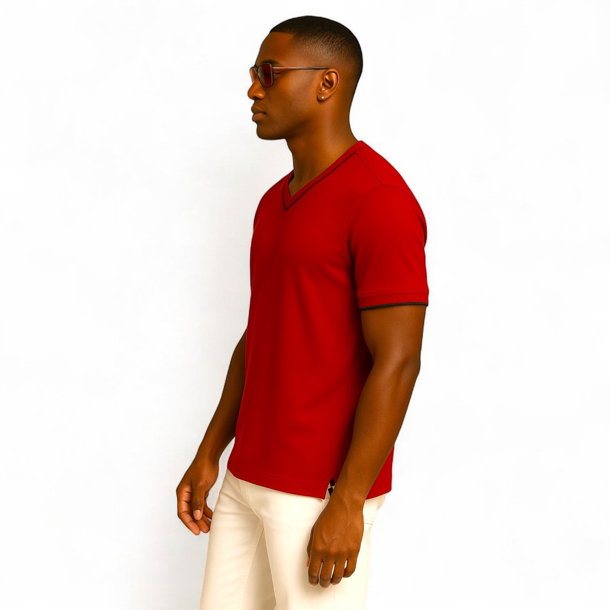 Mosaic Signature V-Neck – Red