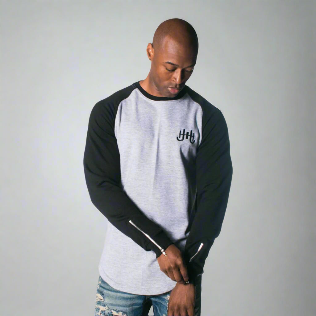 J.Hinton Collections JH Diamond Print Sweatshirt Gray