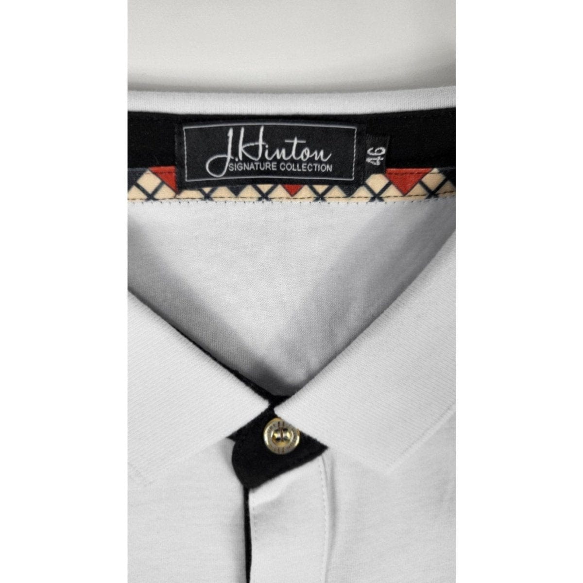 J.Hinton Collections Men's Mosaic - Signature Embroidered Polo (White)