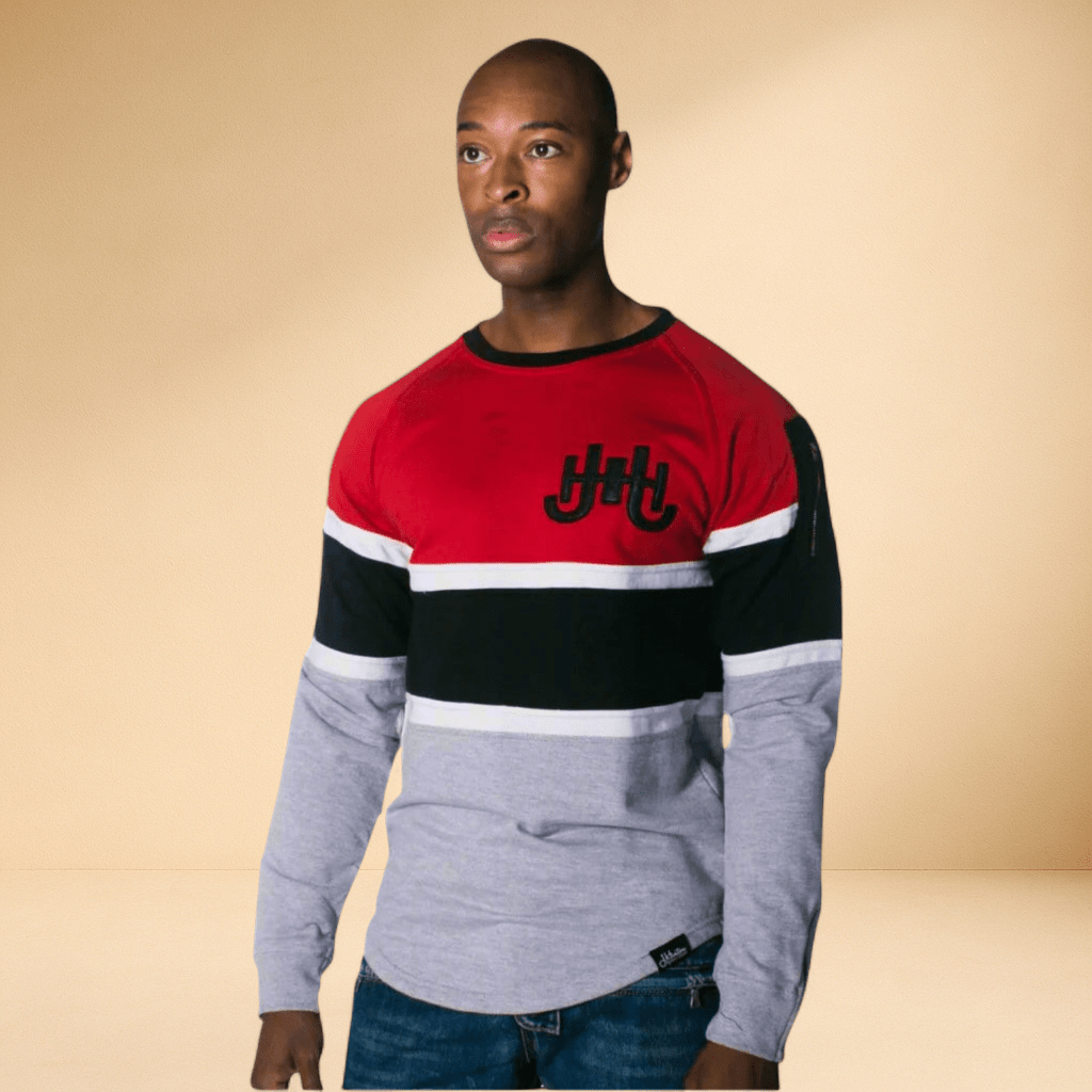 The Skyline - Red Striped Sweatshirt - J.HINTON