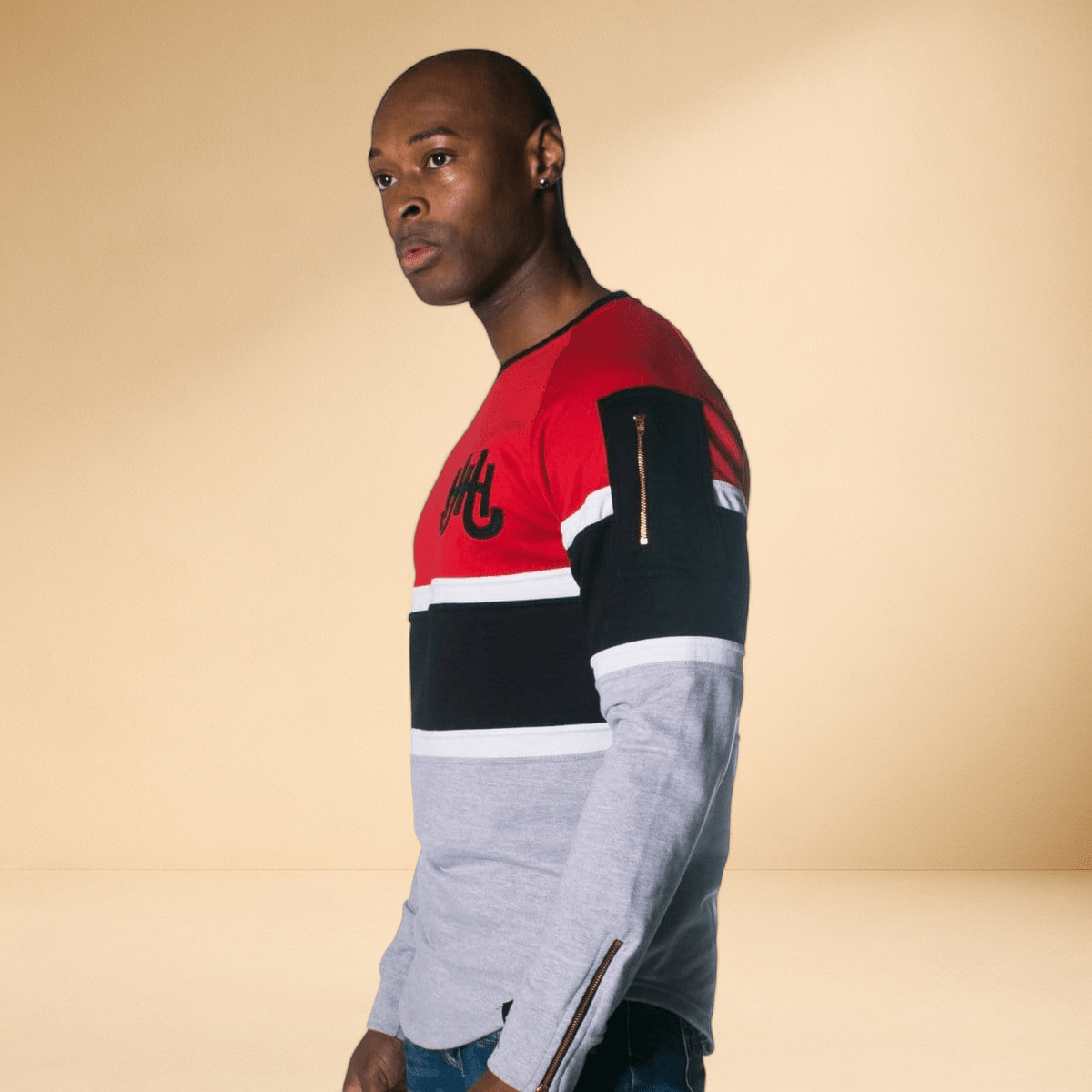 The Skyline - Red Striped Sweatshirt - J.HINTON