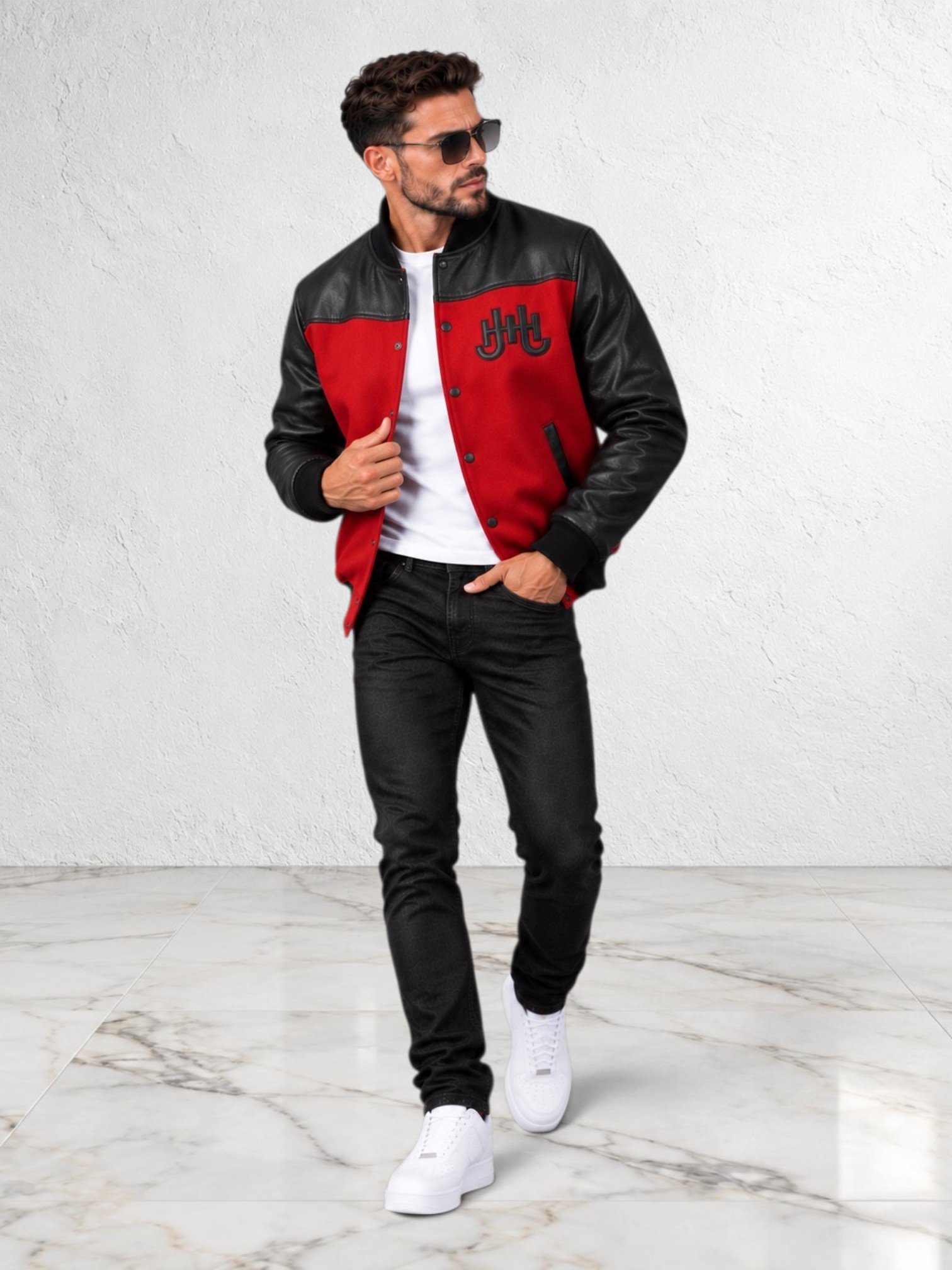 Laurelle Varsity Jacket — Rouge