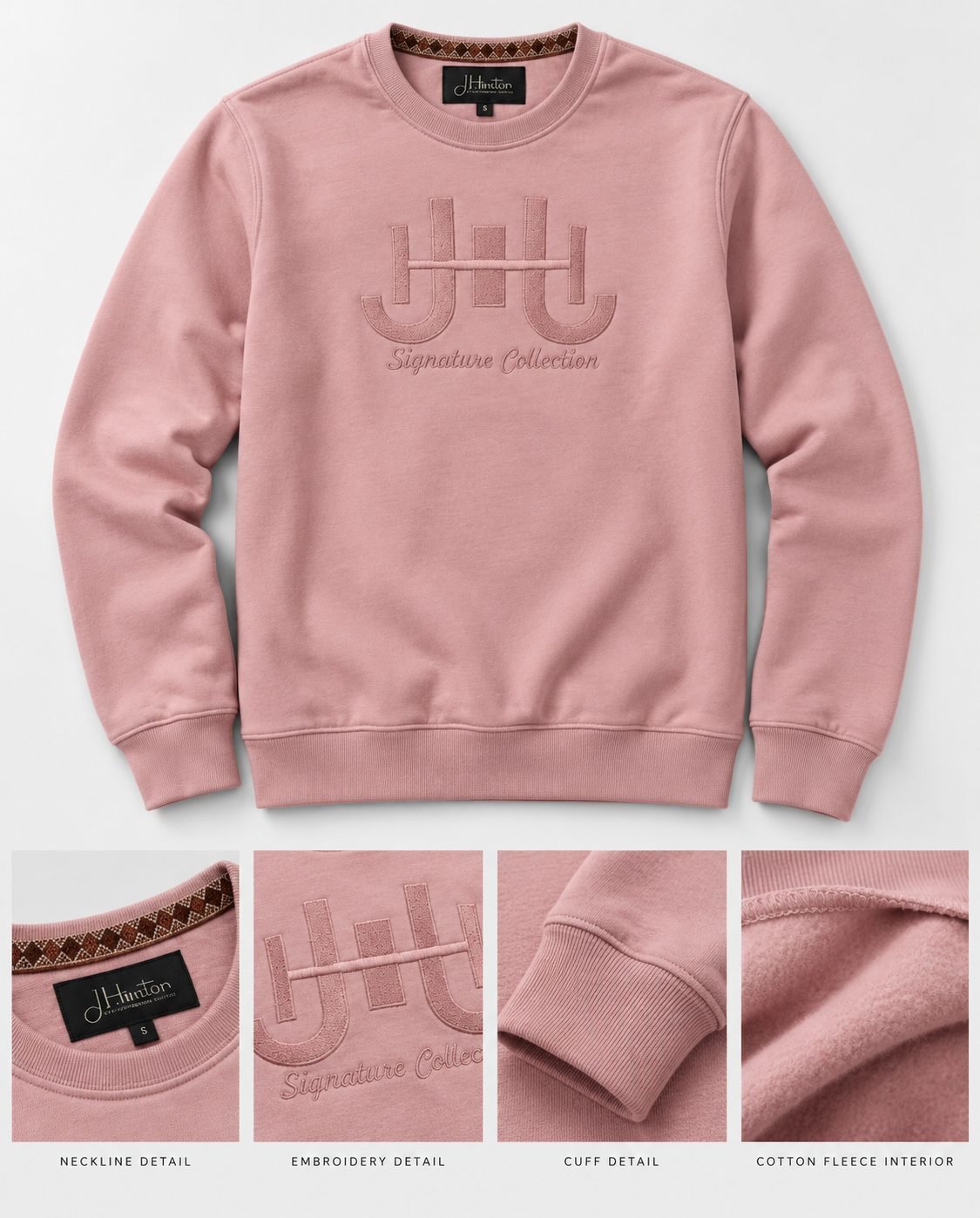 Suttone Embroidered Sweatshirt — Blush view 5