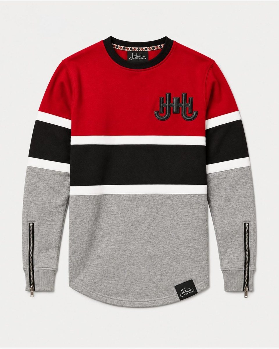 Bridelle Colorblock Sweatshirt — Teal, Rouge & Royal