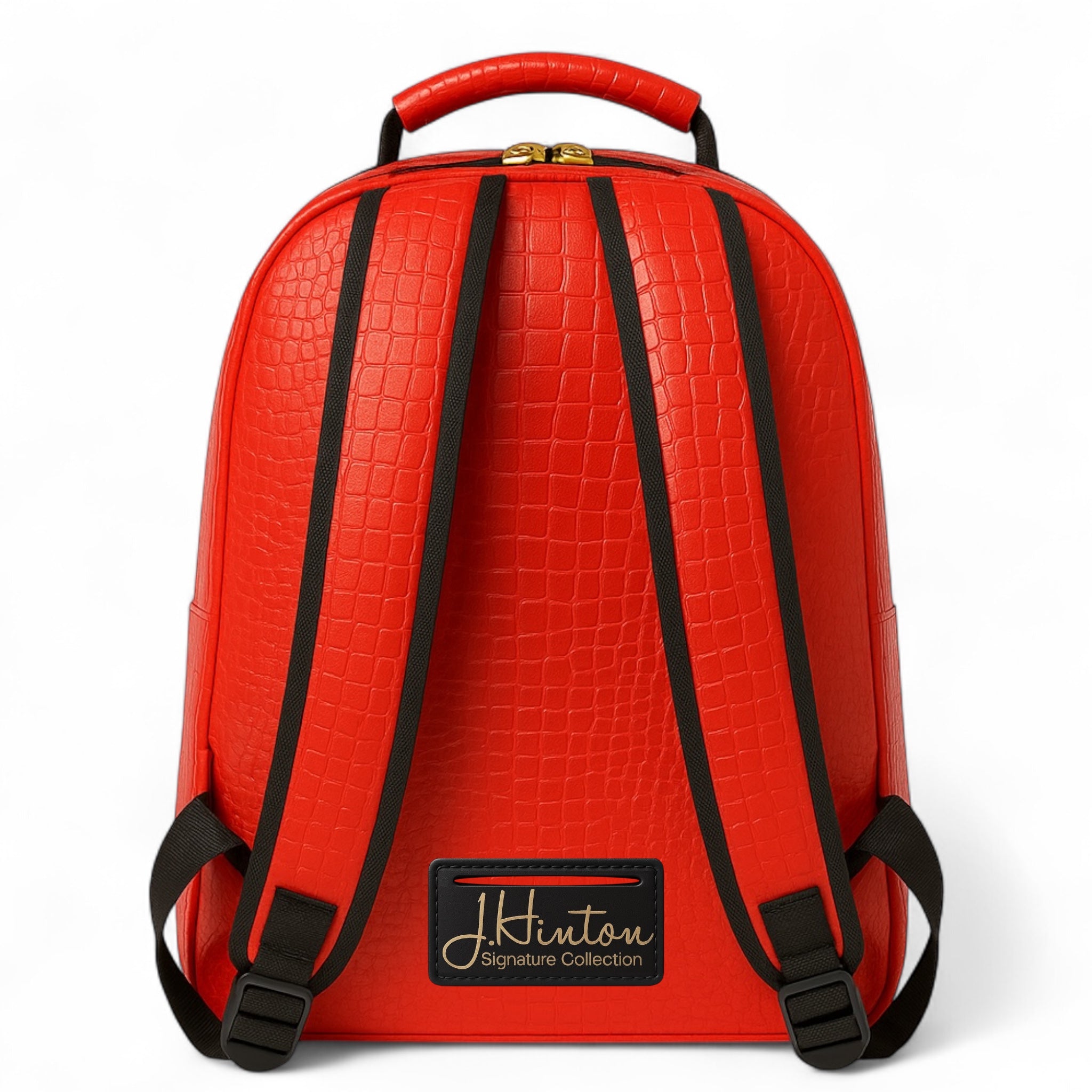 J.H Monogram Croc Embossed-Backpack