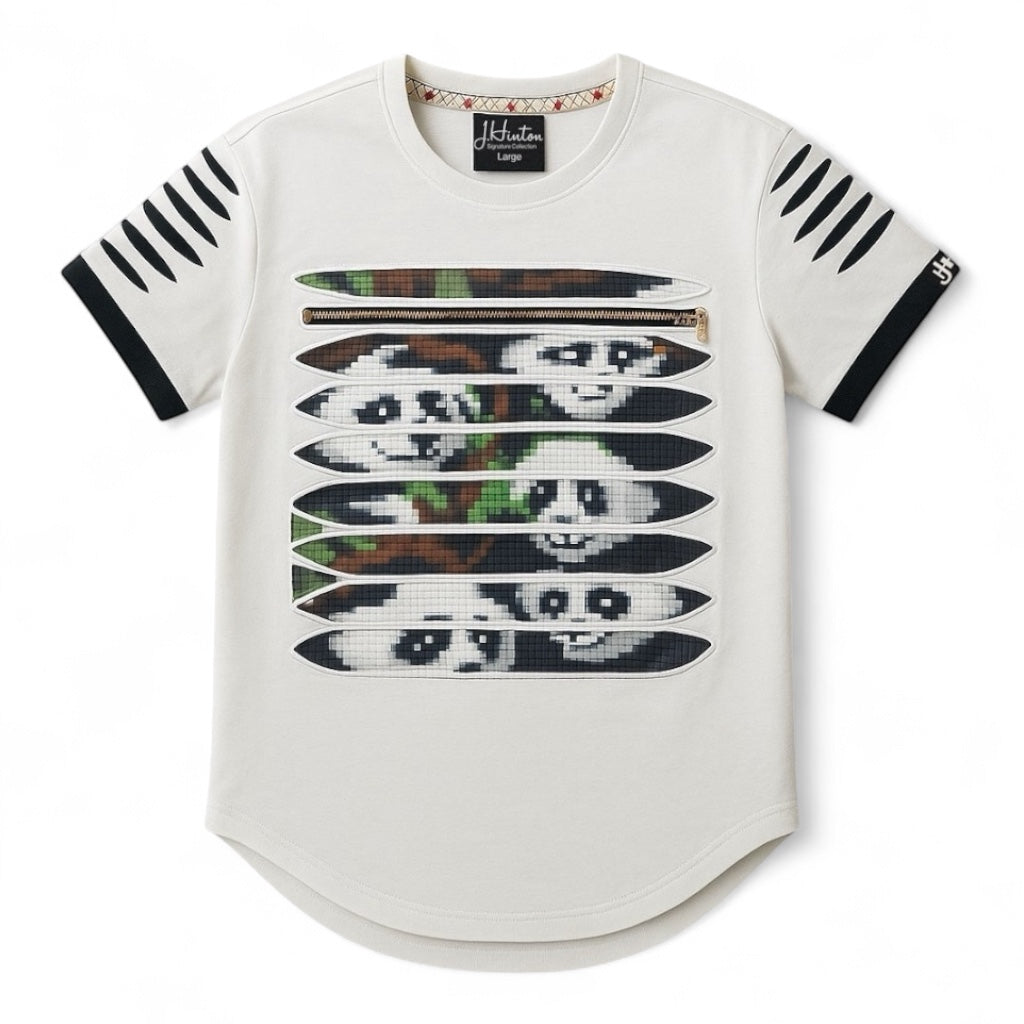Men's Pixel Panda - Ripped T-shirt