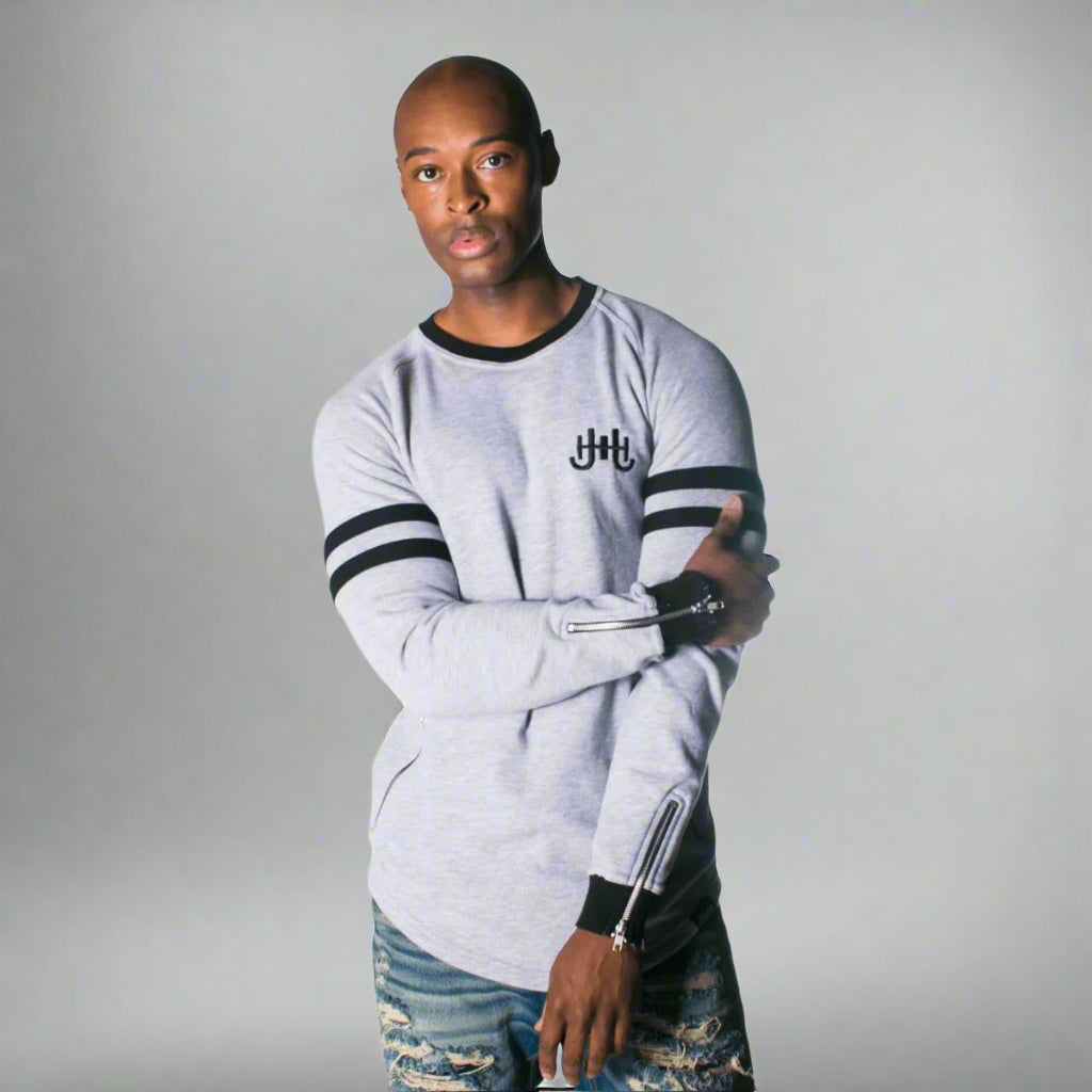 J.Hinton Collections Apparel & Accessories Gray and Stripes- Sweatshirt