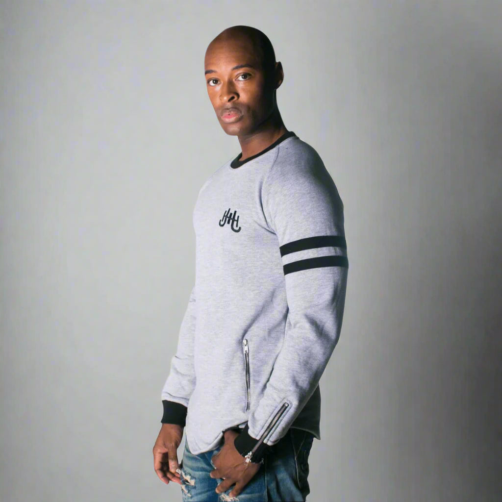 J.Hinton Collections Apparel & Accessories Gray and Stripes- Sweatshirt