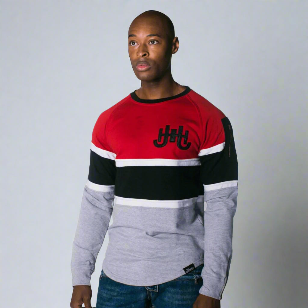 J.Hinton Collections Apparel & Accessories The Skyline- Red Striped Sweatshirt