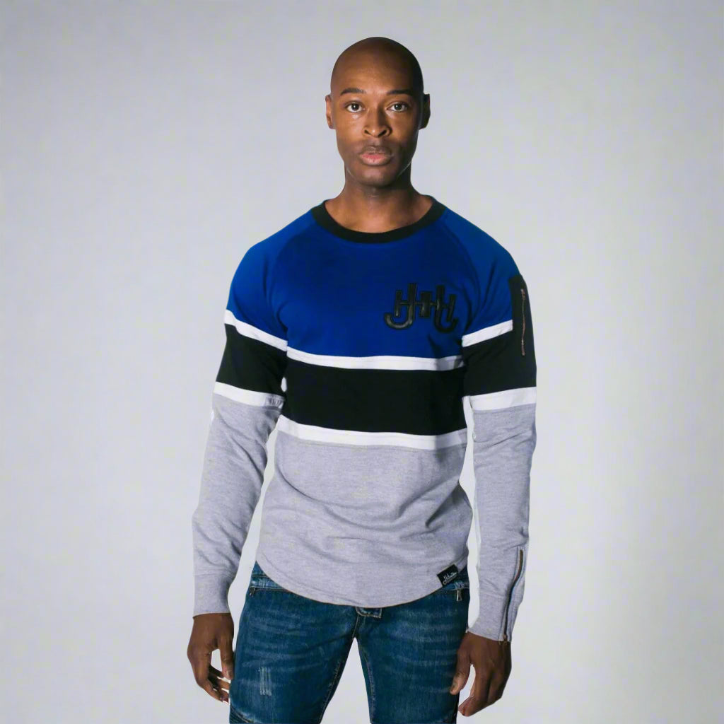 J.Hinton Collections Apparel & Accessories The Skyline- Royal Striped Sweatshirt