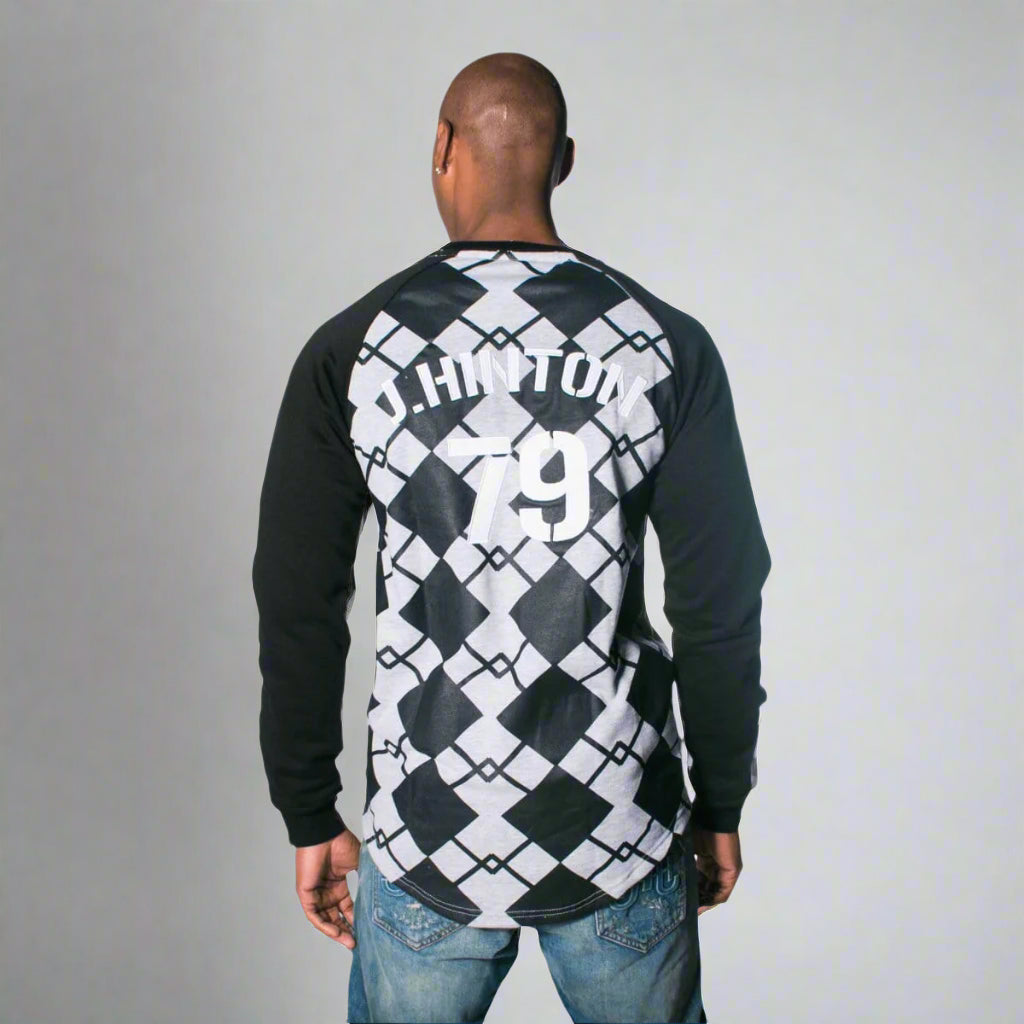 J.Hinton Collections JH Diamond Print Sweatshirt Gray