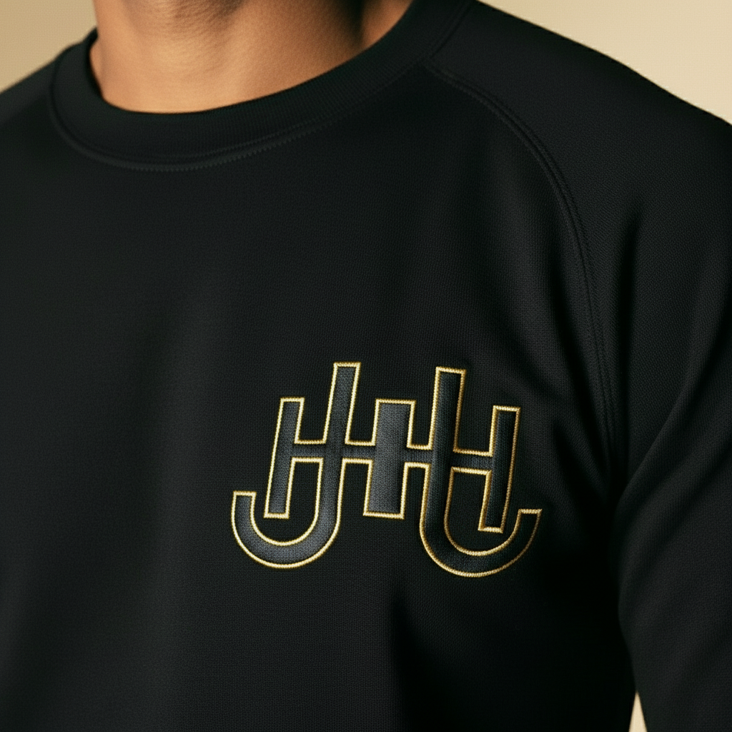 JH Leather Monogram Sweatshirt - J.HINTON
