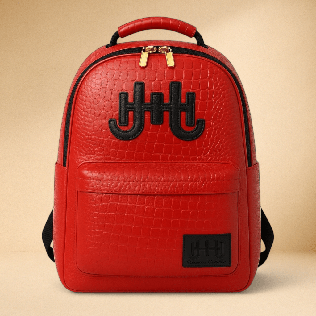J.H Monogram Croc Embossed - Backpack - J.HINTON