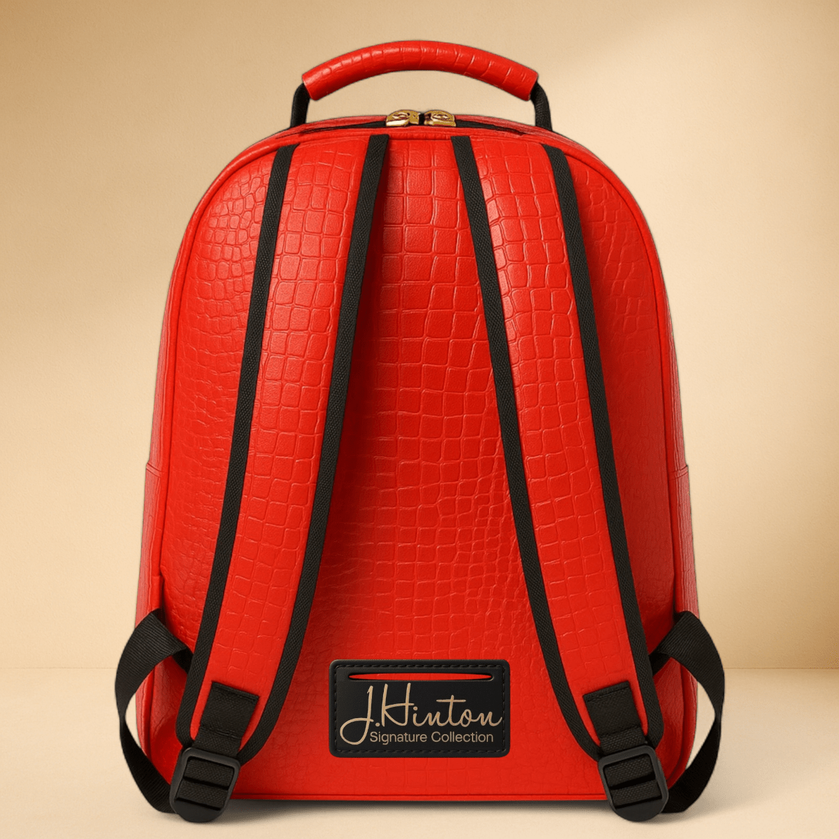 J.H Monogram Croc Embossed - Backpack - J.HINTON