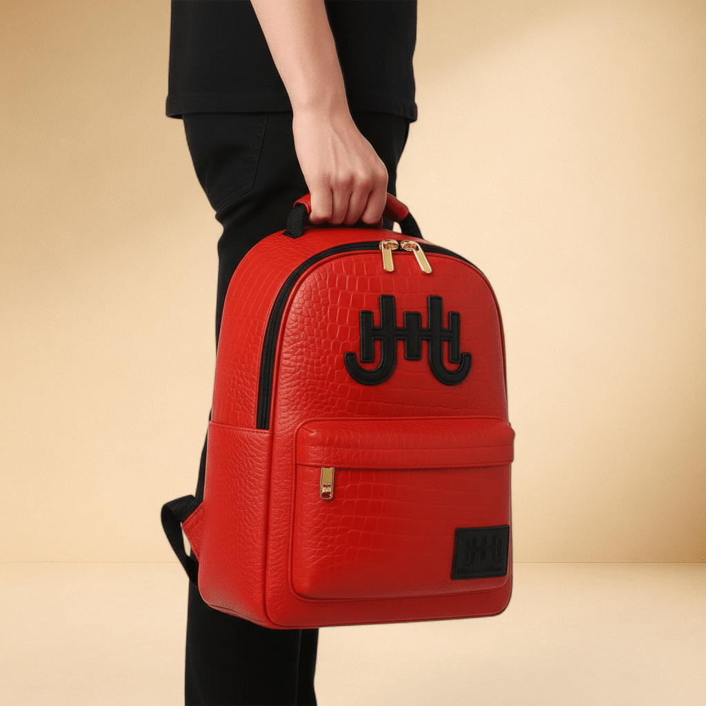 J.H Monogram Croc Embossed - Backpack - J.HINTON