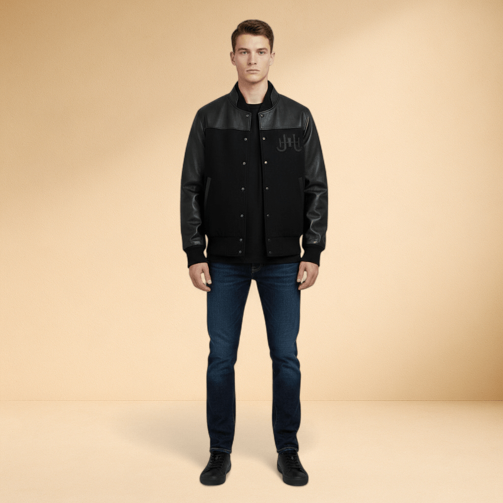 J.Hinton Varsity Jacket – Blackout Edition - J.HINTON