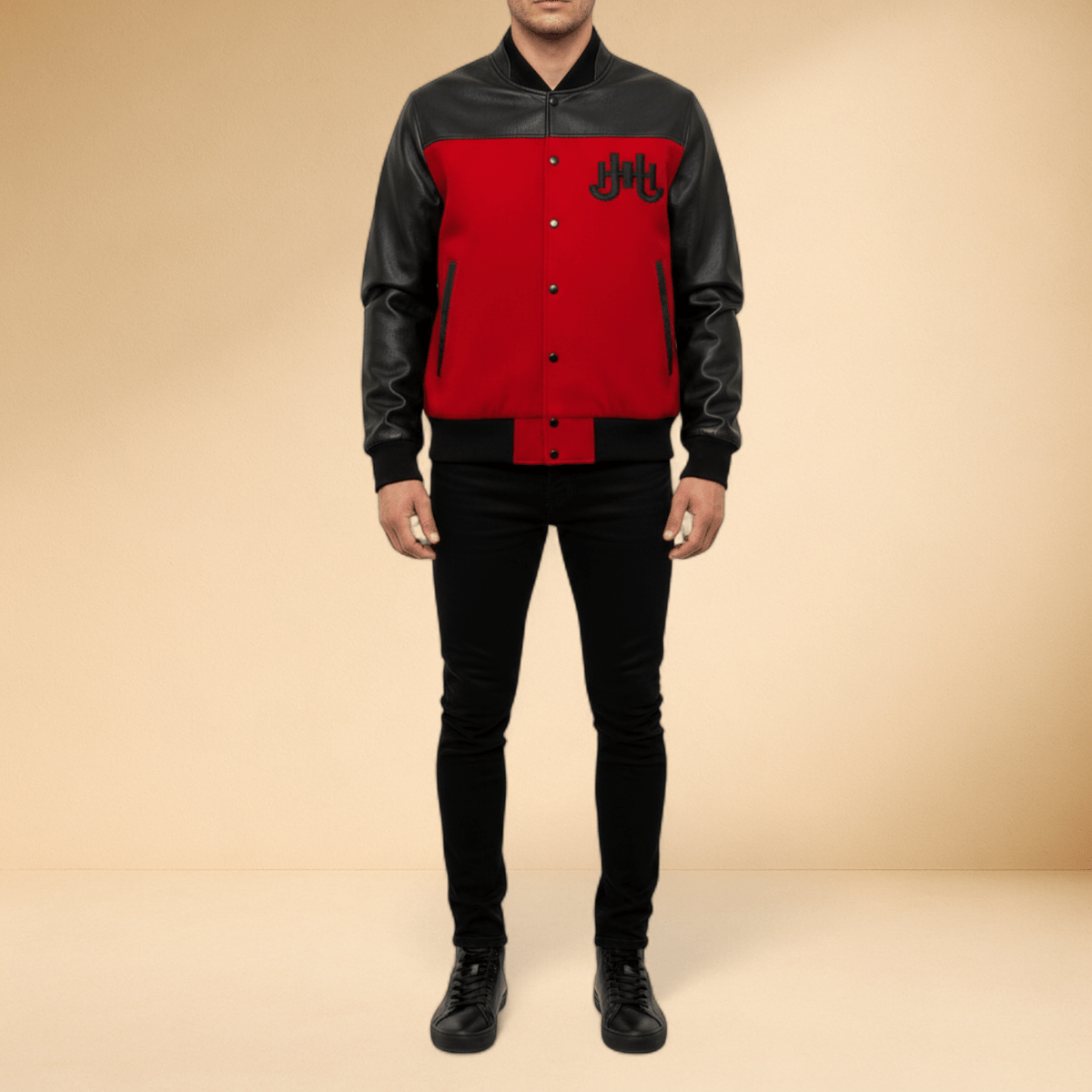 J.Hinton Varsity Jacket – Red & Black Edition - J.HINTON