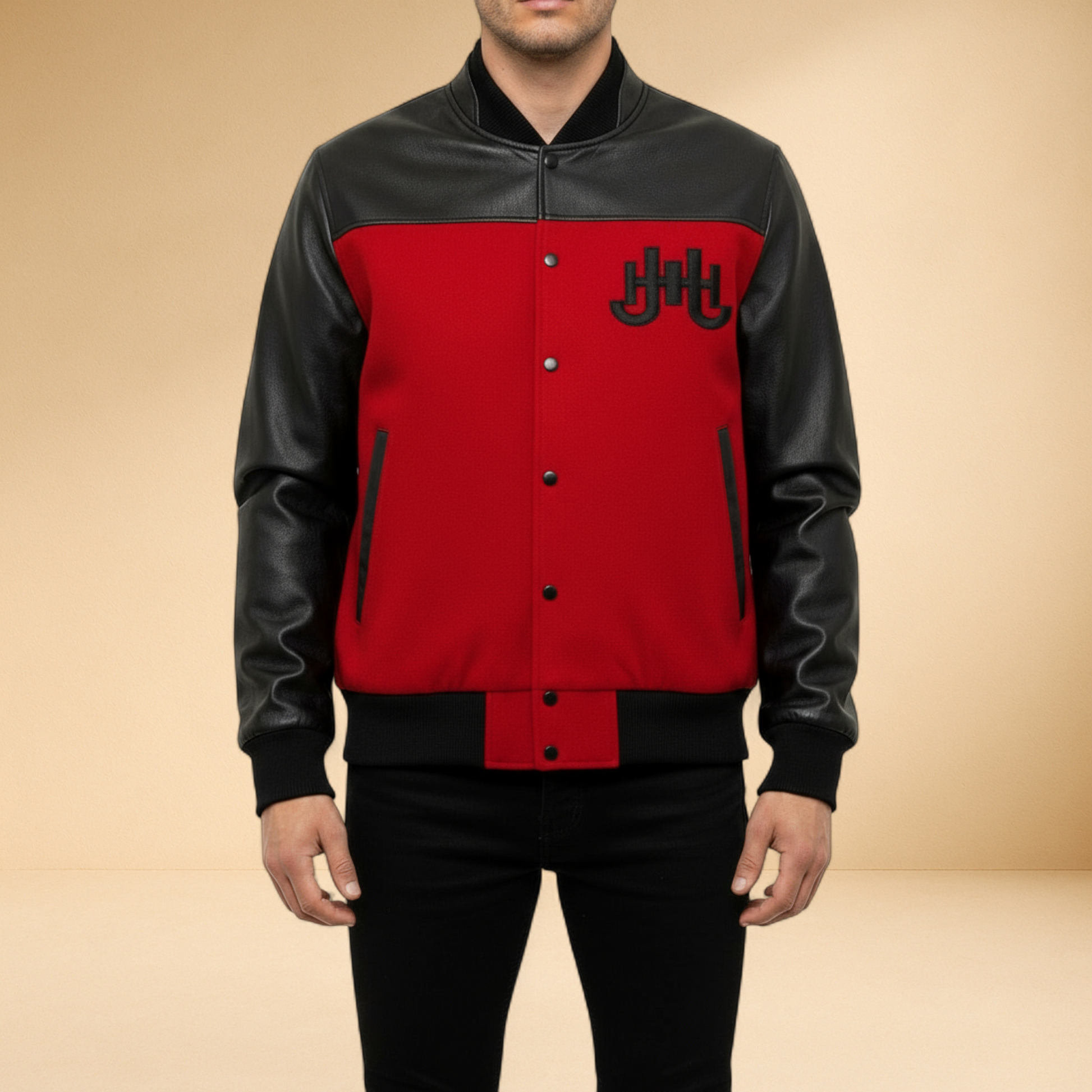 J.Hinton Varsity Jacket – Red & Black Edition - J.HINTON