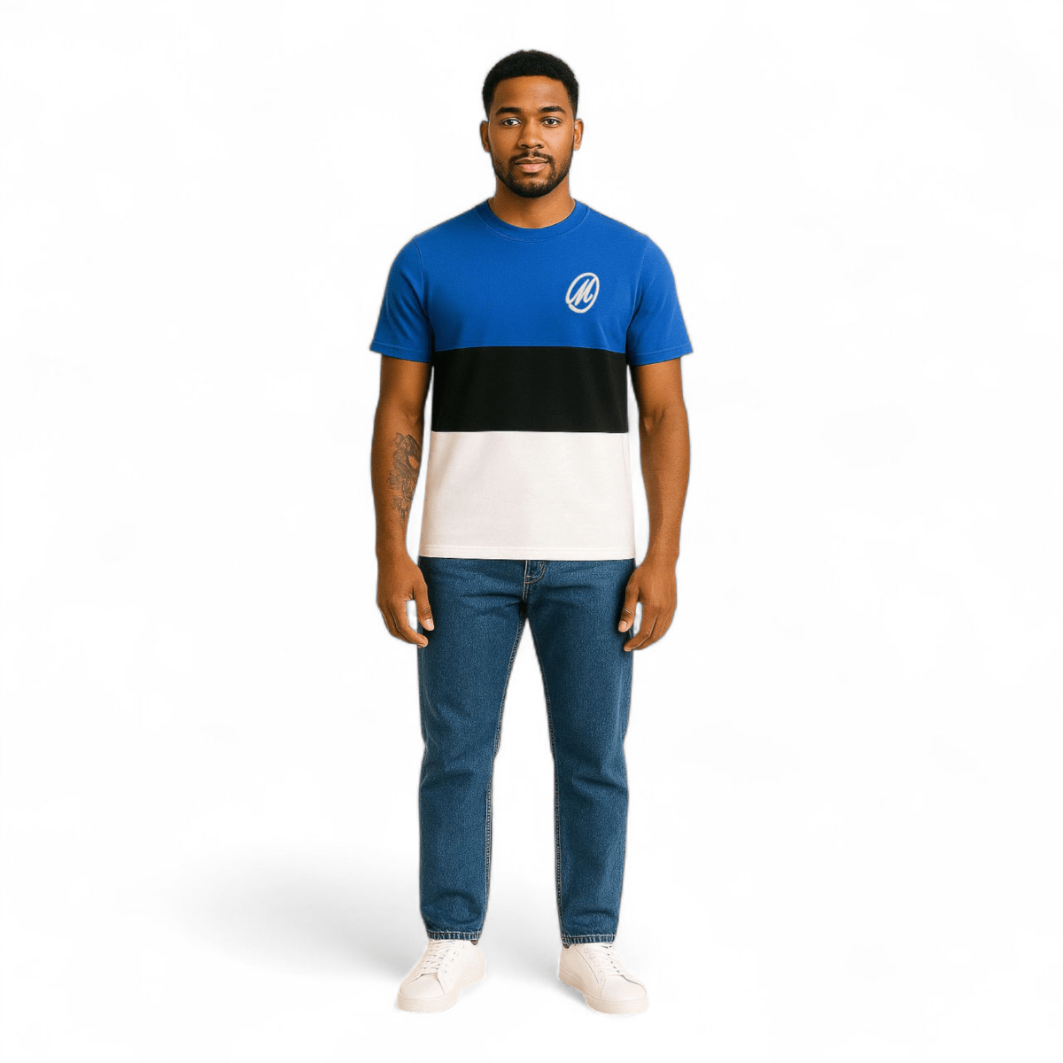 Marksmen Iconic Logo Tri - Color Tee - J.HINTON