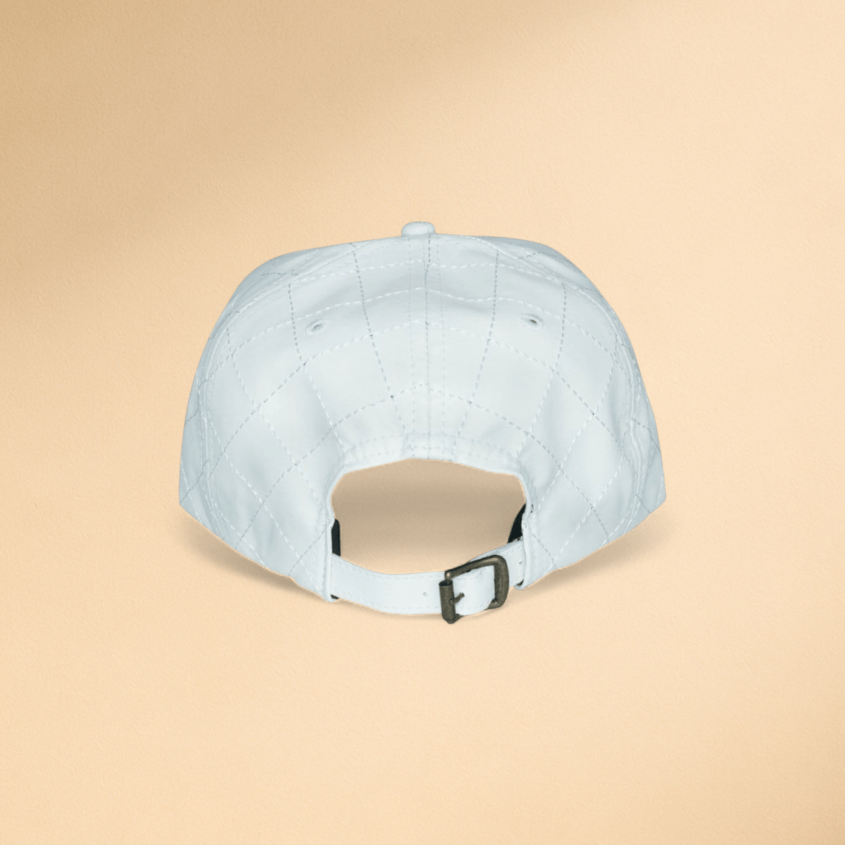 Men’s J.H Signature Gold Metal Plated Leather Quilted Designer cap - J.HINTON