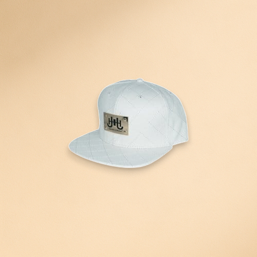 Men’s J.H Signature Gold Metal Plated Leather Quilted Designer cap - J.HINTON