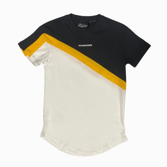 Men's Marksmen - Sporty Striped T-shirt (Yellow, White & Black) - J.HINTON