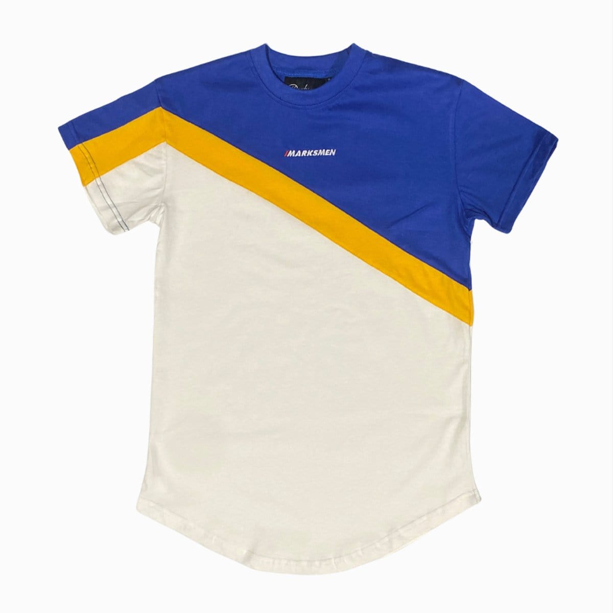 Men's Marksmen - Sporty Striped T-shirt (Yellow, White & Blue) - J.HINTON
