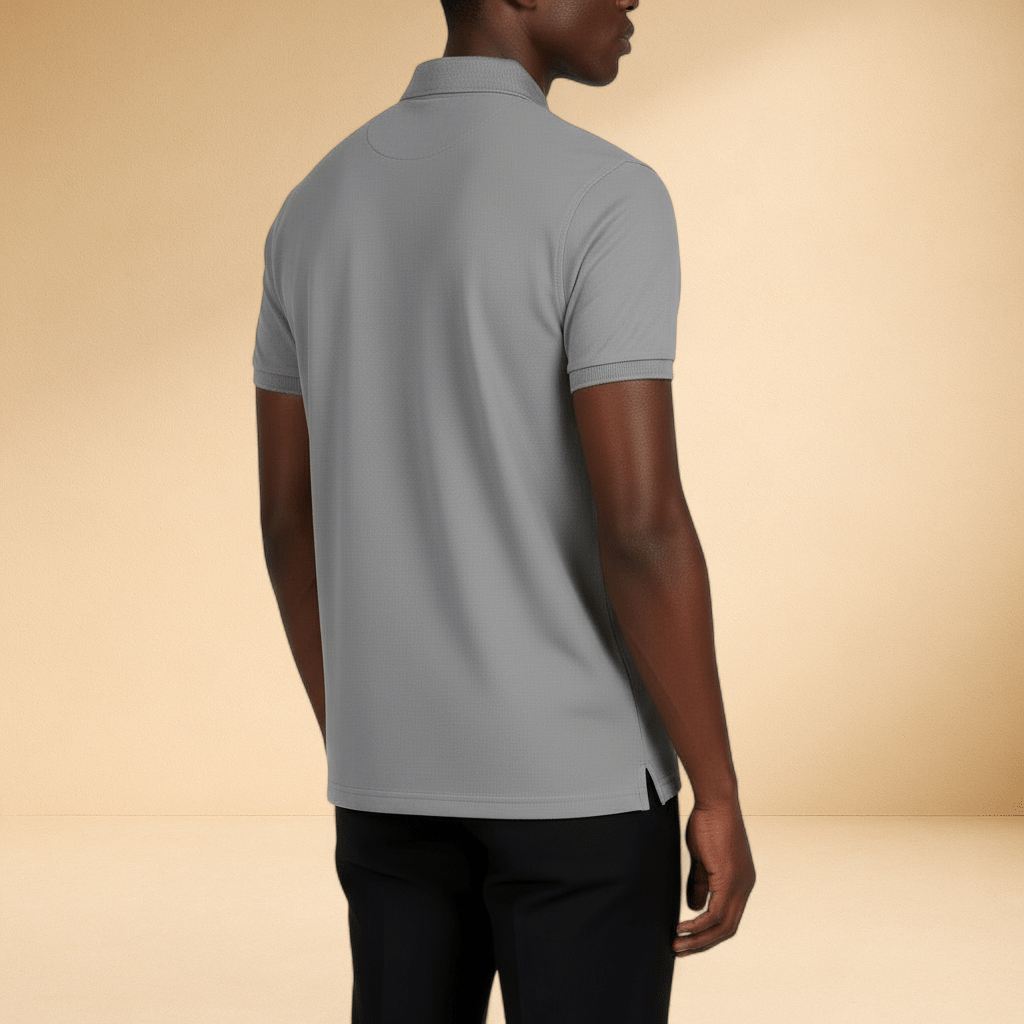 Men's Mosaic - Signature Embroidered Polo (Grey) - J.HINTON