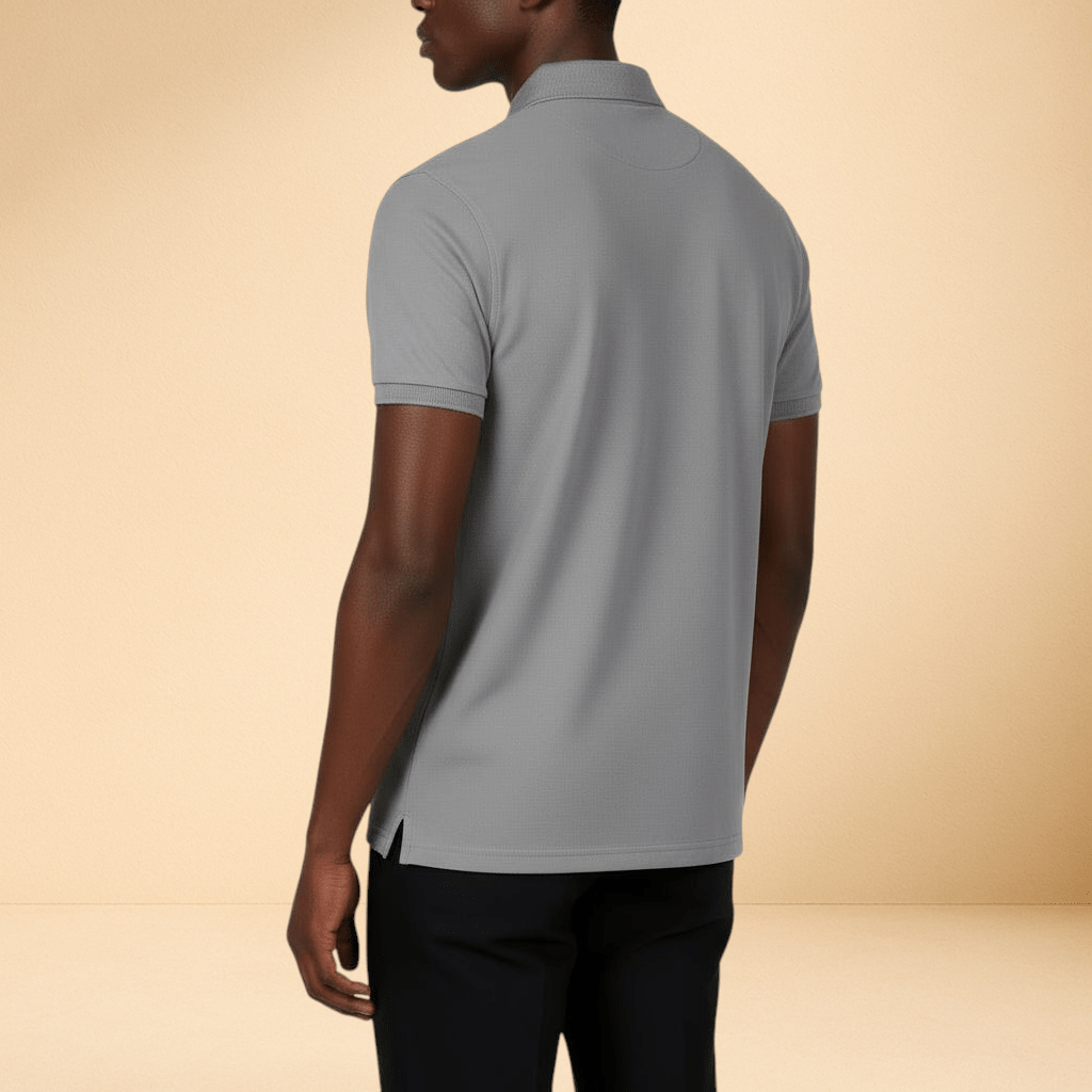 Men's Mosaic - Signature Embroidered Polo (Grey) - J.HINTON