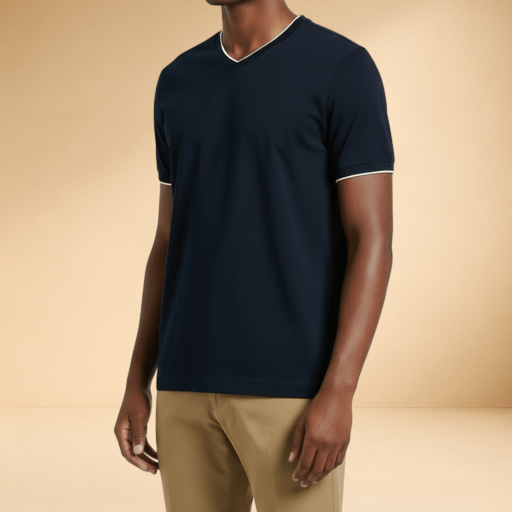 Mosaic Signature V - Neck – Navy - J.HINTON