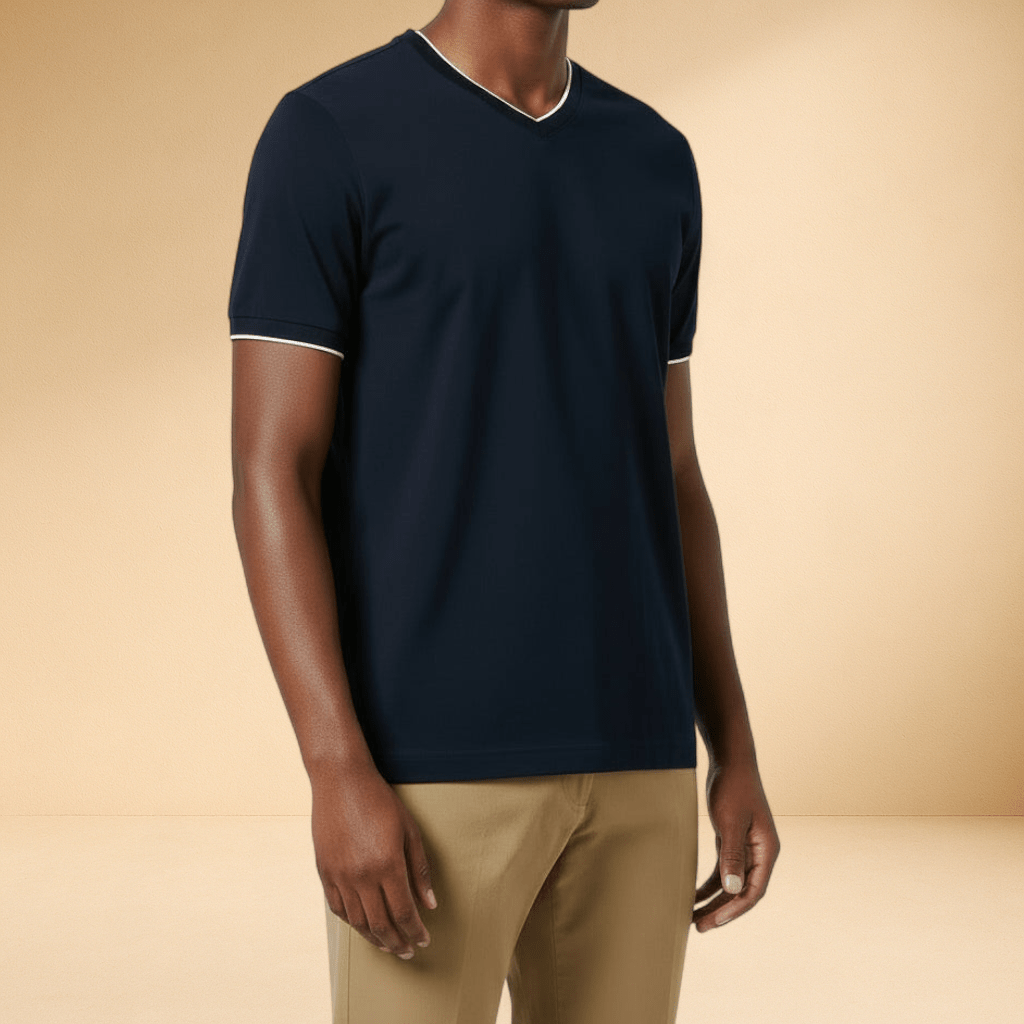 Mosaic Signature V - Neck – Navy - J.HINTON