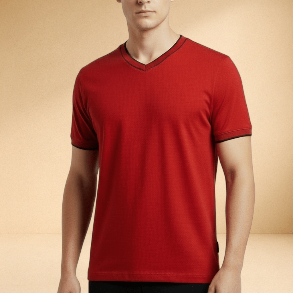 Mosaic Signature V - Neck – Red - J.HINTON