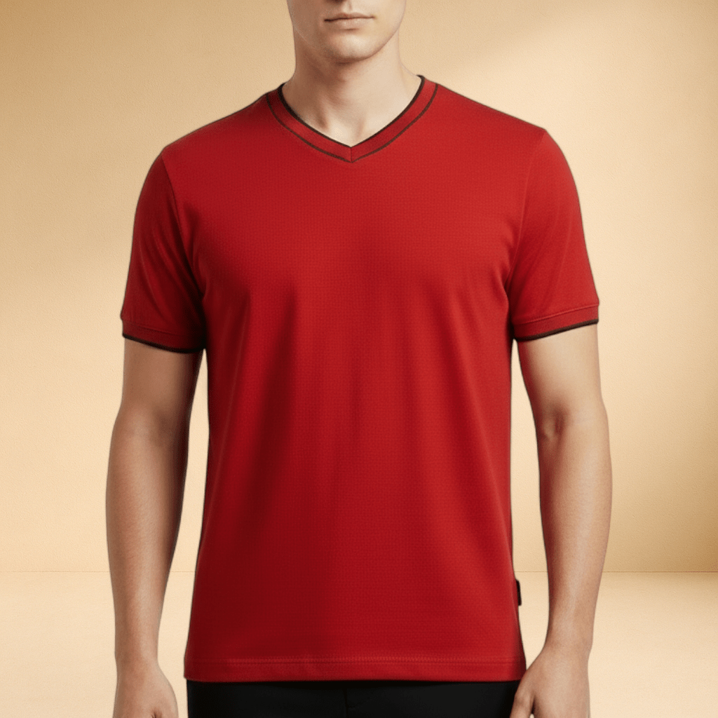 Mosaic Signature V - Neck – Red - J.HINTON
