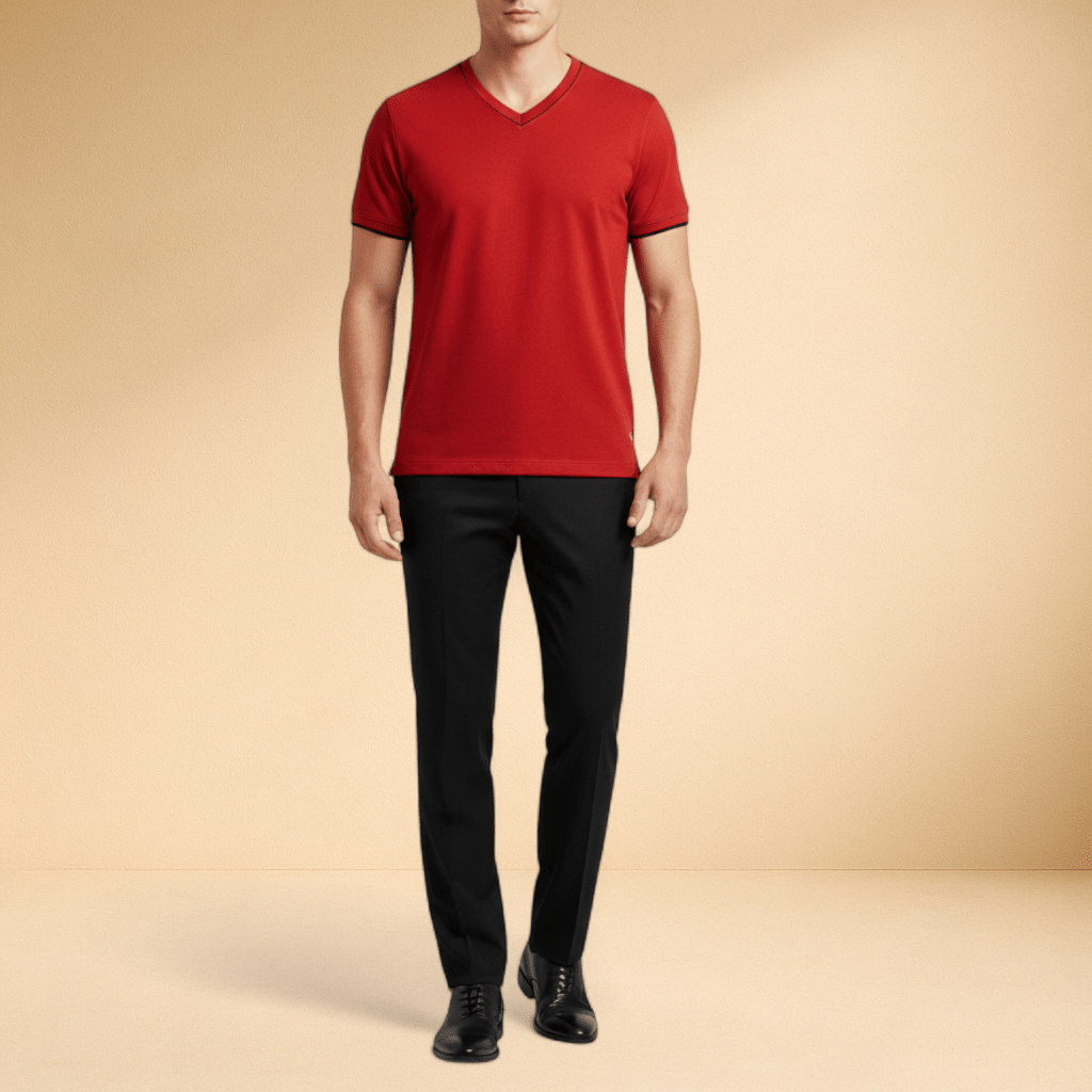 Mosaic Signature V - Neck – Red - J.HINTON